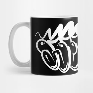Graffiti Bubble Style "Astro" + Fatcap - white Mug